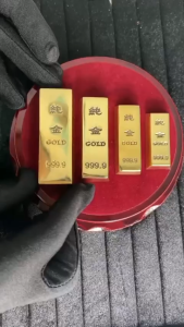 Thỏi Vàng Đồng Cây Gold 9999 cao 4.3cm 5.3cm 6.3cm 7.3cm Trang Trí Nội Thất Bàn Thờ (chiêu lộcchiêu tài...)