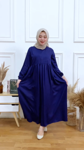 Midi Dress Jumbo Polos Rayon Twill