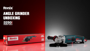 Ronix 3250 Angle Grinder - 2200W Power 180mm Wheel 8500 RPM High Efficiency Motor Anti-Shock Handle Anti-Dust Bearings Quick Carbon Brush Change Locking Pin System Ideal for Metal and Stone Grinding Durable and Reliable Includes Handle Guard