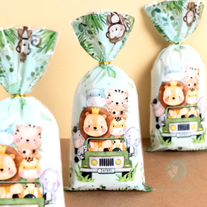 20pcs NEW Cute Jungle Animals Candy Bag Lootbags for Kids Safari Theme Birthday Party Decor Gift Bag