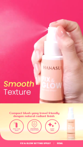 HANASUI Fix & Glow Setting Spray 60ML | Collagen Micellar Cleansing Water 100ml | Waterproof Make Up Remover 100ml