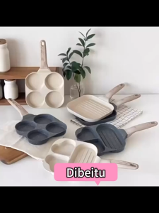 4 Hole Frying Pan/Tamagoyaki Wajan Penggorengan Burger Omellete Teflon Cetakan Telur Anti Lengket