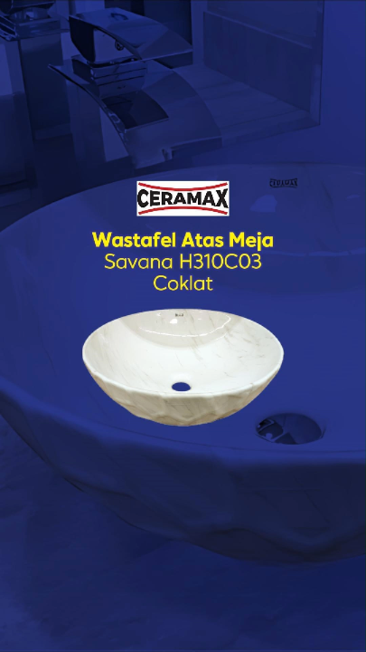 Ceramax Wastafel Atas Meja Savana H310C03 Coklat