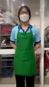 Tạp Dề Yếm Trơn Nhà Bếp Kaki Cao Cấp Nam Nữ Đồng Phục Nhân Viên Nhà Hàng Quán Ăn