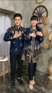Batik Tunik Couple Modern M L XL XXL JUMBO Set Pakaian Couple Kemeja Blouse Tunik Terlaris
