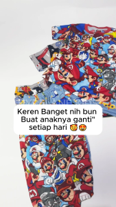 Paket Usaha Baju Kaos Setelan Piyama Tidur Harian Anak Laki Laki Karakter Cowok Distro 1 - 10 Tahun