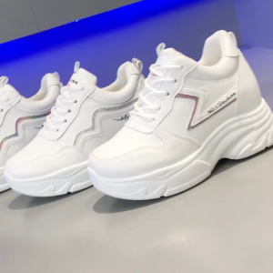 C0LD (HOT SALE) WhiteRubber Shoes For Women Thick Bottom Internal Heightening Womens Daddy Shoes White Sneakers Sapatos(Add one size)#A21