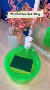 DISPENSER SABUN CUCI PIRING 2IN1 SABUN CUCI PIRING VIRAL/WADAH SABUN CUCI PIRING