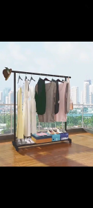 HOMECO 150cm Extra Large Cloth Garment Hanging Organizer Rack Clothes Rack with wheel  Clothes Drying Rack Rak Penyidai Baju Ampaian Penyangkut