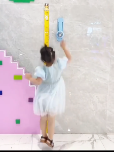 Wall Mounted Jump Training Equipment Voice Report Promote High Bounce Training Height Booster for Kindergarten Home Childrens Boys Height TouchTouch Jump High Counter Adjustable Games Toys Jump Height Touch Device