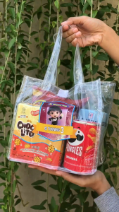 (20x20x13) Tas Ultah Ulang Tahun Mika Souvenir Hampers Goodie bag Custom Stiker Ready Stock Polos