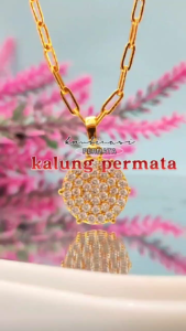 Cute Jewelry Kalung Dewasa Bulat Permata Zircon Perhiasan Xuping Lapis Emas KL 181