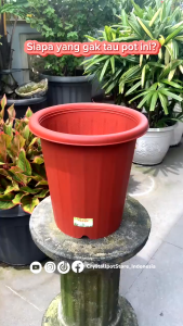 pot bunga tanaman tinggi yogap YPT 10 merah bata - bahan tebal