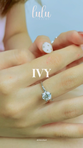 Lulu Moissanite Jewelry - Perhiasan Wanita Cincin Berlian Solitaire Moissanite 1 Carat Lapis Emas 18K - Ivy Solitaire Round Cut Moissanite Ring 1.2 CT Sertifikat GRA