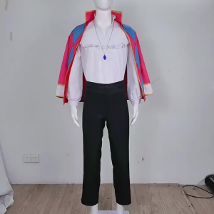 Movie Howl of the Moving Castle Howl Role playing Costume Cloak Halloween Carnival Set Top Coat Pants Set wig S-XXL