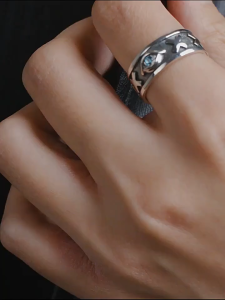 Cincin Elegan Pria Mata Dewa Horus Gaya Retro Model Terbuka ( Type C )