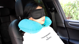 หมอนหนุนแบบเป่าลม รูปตัวยู น้ำหนักเบา หมอนเป่าลมขนาดพกพา เบามาก ความสามารถ จัดเก็บง่าย มาตรฐานสำหรับการจัดเก็บหมอนแบบเป่าลม