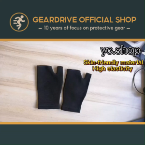 GEARDRIVE 2Pieces Wrist Guard Cycling Fitness Gloves Arthritis Brace Sleeve Support Glove Elastic Palm Hand Supports