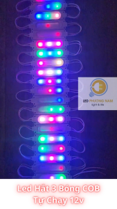 Đèn Viền Bảng Hiệu Chạy Đuổi Nhiều Chế Độ Màu COB 3 Bóng 12v(2w) Siêu Sáng Chống Nước có keo dán dễ thi công