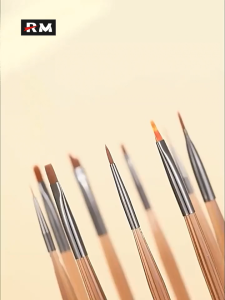 9 High-End Brown Nail Art Pens Extremely Fine Nail Art Brushed Light Therapy Pen Japanese French Nail Art Brush Gel Pen Nail Polish Pen Butterfly And Flower Painting Manicure Tools