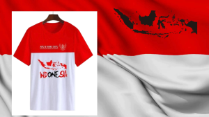 Baju Casual Simple Kemerdekaan Kaos INDONESIA AKU & KAMU SATU MERAH PUTIH