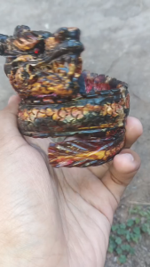 Gelang Akar Bahar Merah Ukir Naga Galak Lilit 3