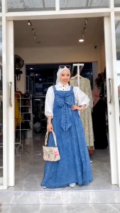 Overall Rok Jeans Wanita Pita Baju Kodok Jumpsuit Denim Model Terbaru