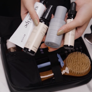 The Collective Travel Kit | PU Leather Travel Essentials Kit Travel Kit for Women Travel Makeup Kit Toiletry Travel Bag with Multiple Compartments