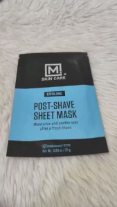 M. Skin Care Post Shave Cooling Facial Sheet Mask for Men Moisturize and Sooth Aftershave Razor Burn and Ingrown Hair Relief Cruelty and Paraben Free 25g
