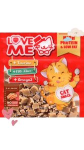 LOVEME ขนมสำหรับน้องแมวรูปปลารส "แซลมอน" 35g ซื้อ 3 ชิ้นในราคา 100 บาท