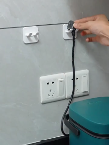 5PC Wall Mount Punch-free Power Cord StorageRack Hooks Kitchen Plug Adhesive Hooks Power Plug Socket Hanger Holder