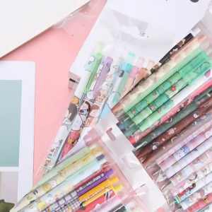 Cartoon press Erasable pen 6 sets student Prize High appearance Level 0.5 Brush pen Creative neutral pen
