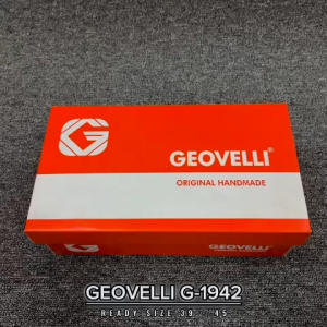 GVL Geovelli Oxford Full Black - Sepatu Pantopel Kasual Kerja Kantor Kulit Hitam G1942