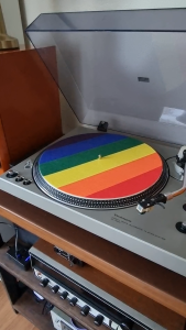 แผ่นรองแผ่นเสียง สีรุ้ง Turntable Felt Slipmat 12" LP vinyl record