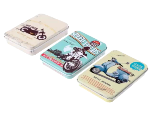 Beestyle กล่องดีบุกเปล่า ทรงสี่เหลี่ยมผืนผ้า ขนาดเล็ก แบบพกพา พร้อมฝาปิด สําหรับใส่ยา ลูกอม ของขวัญ No.3461