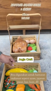 Rantang bambu/ keranjang bambu/ Truntum / hampers 25x25cm