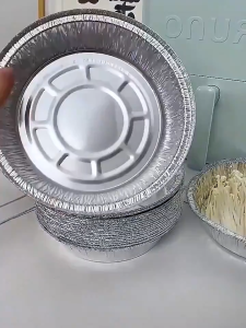 10Pcs Oil-Proof Aluminum Foil Tin Box - Air Fryer Disposable Tinfoil Liner - Round Tin Foil Tray - AirFryer Aluminum Foil Tin Box