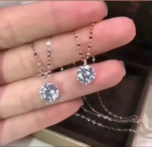 Kalung Titanium Nagita Model Rantai Kopi Liontin Permata