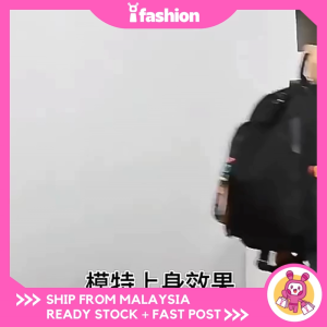 iFASHION 1558 Women Ladies Fashion Simple School Nylon Backpack Bag Wanita Beg Sekolah Murah Galas Tangan Bahu Hitam