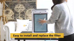 Equipped with high-efficiency air filter Smart Air Purifier Air Detector 5 Million Negative Ion 650m3/h CADR Intelligent PM2.5 Vaule Display Negative Ionizer Remove Odors/Pet Dander/Smog/Pollen Anti-Allergy/Germs 99.9% Sterilization Rate