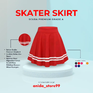 Rok Senam Pendek Wanita & Rok Olahraga Scuba Bahan Tebal