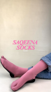 Kaos Kaki Wanita Big Size Premium Tebal Double Tumit & Double Nylon Kaos Kaki Jempol Telapak Hitam Premium Saqeena Socks Kanik