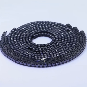 4/5mm Full Moissanite Black Tennis Bracelet Chain Women Hip hop Fashion 316L Stainless Steel Jewelry for Women Men