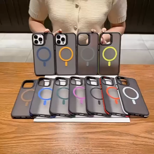 I TECH Translucent Neon Colorful Bumper Phone Case Magnetic Shockproof Matte Case for iPhone 16 15 14 13 12 11 Pro Max