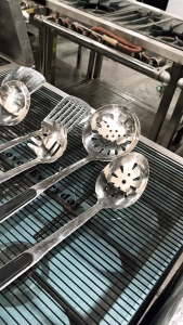 BLACK HANDLE STAINLESS STEEL UTENSILS (heat resistant and dent resistant and built to last)