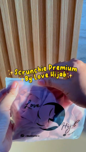 Love Hijab - Scrunchie Premium | Ikat Rambut Cepol | Cepol Hijab Random free Pouch