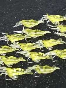 3PCS False Simulated Shrimp Baits Glow With Hook And Fishy Soft Shrimp Simulated Shrimp Baits