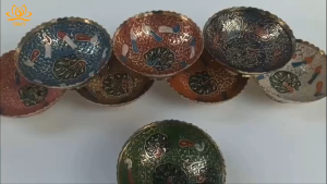 Đĩa Bồng Trái Cây Bằng Đồng Thau Thủ Công Nepal Vẽ Tay Cỡ Tiểu