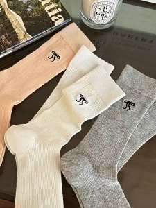 Tất Vớ Bắp Chân Nữ Cotton Thêu Nơ Chất Mềm Đàn Hồi - 100style