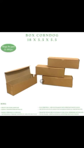 Box Corndog Dus Sosis Dus Corndog Non Laminasi 290 Gsm (Isi 100 Pcs-B13K2)